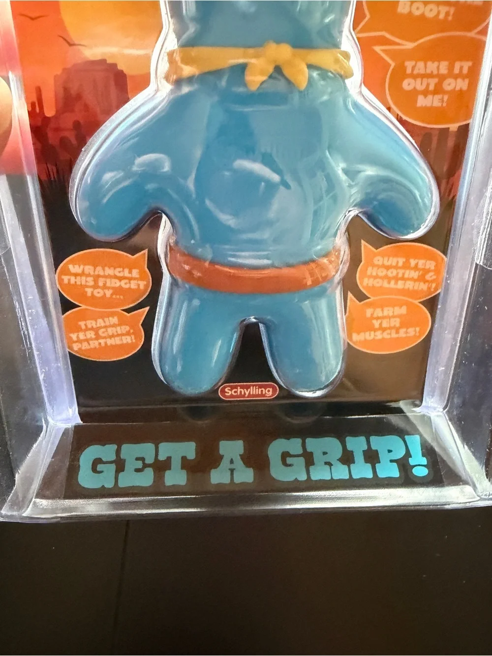 New Schylling Globby Cowpoke Squishy Stress Relief Fidget Toy Get a Grip Cowboy